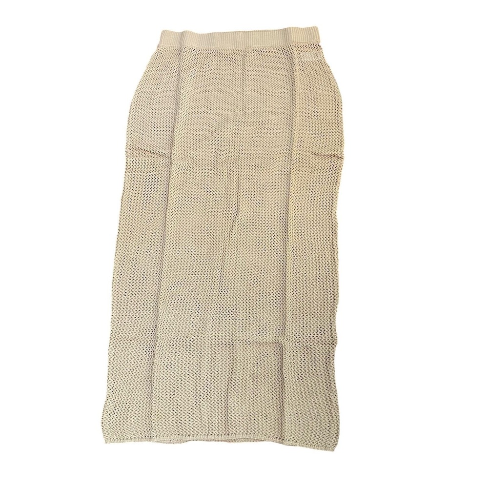 Beige Crochet Maxi Swim Cover-Up Skirt - Picture 5 of 9